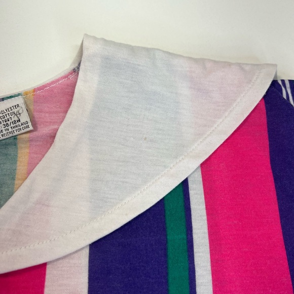 Vintage Bright Stripe Shirt 80s Size XL - Picture 9 of 16